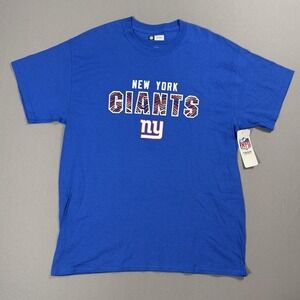 New York Giants Shirt‎ Mens Large Blue NFL Football Team Apparel Short Sleeve